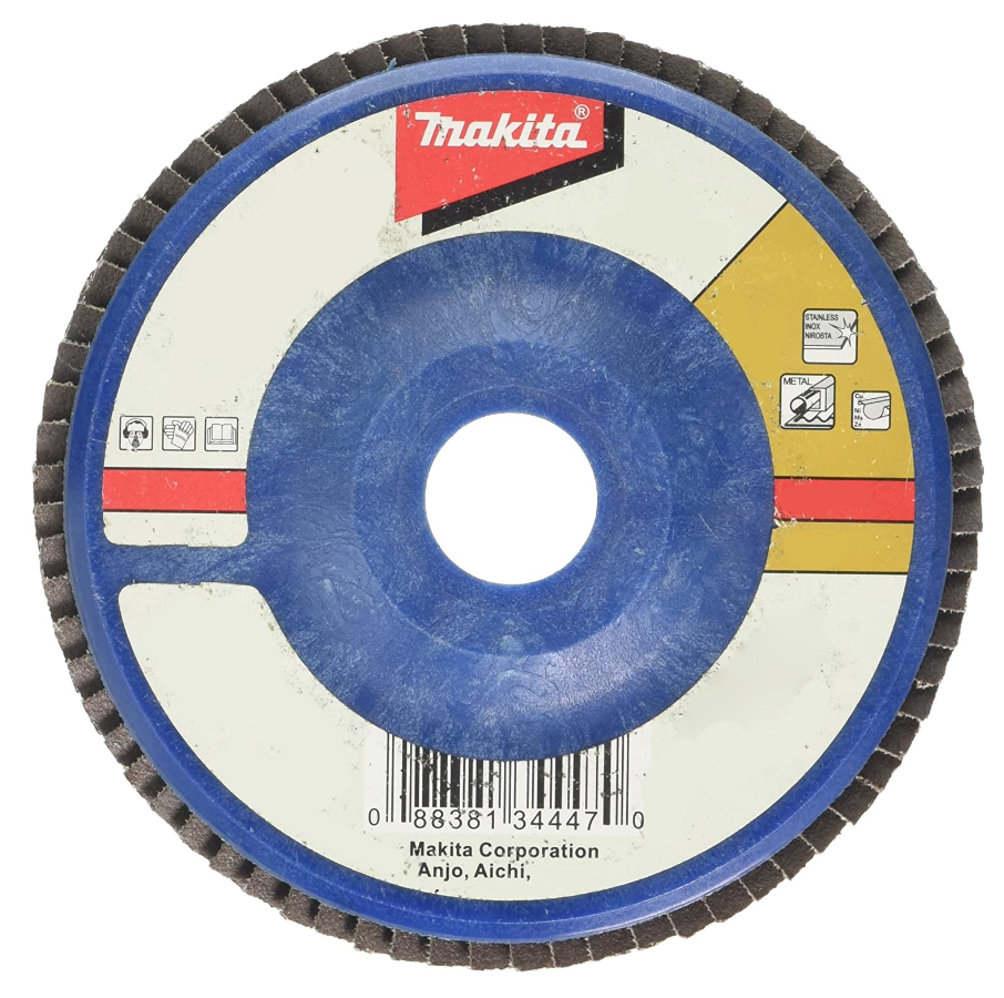 Лепестковый шлифовальный диск Z120, 125 мм, нейлон, плоский Makita D-27919 Лепестковый шлифовальный диск Z120, 125 мм, нейлон, плоский Makita D-27919