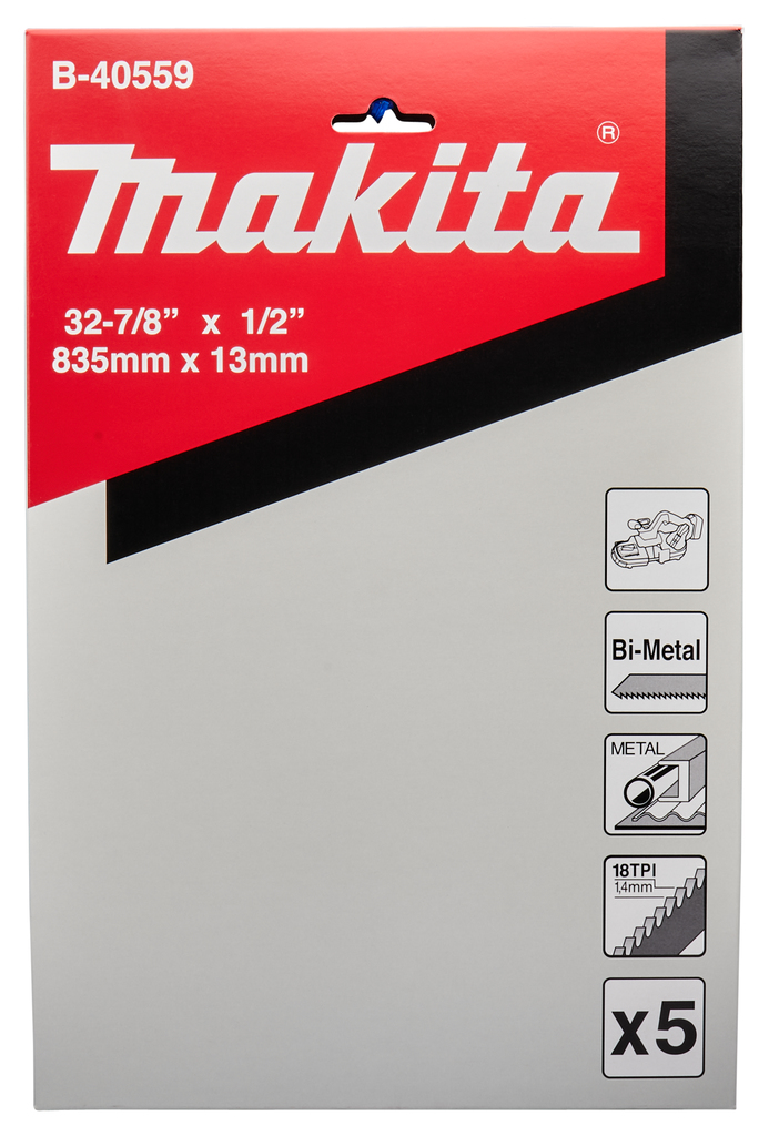 Полотно для DPB181 835x0.5x13x18TPI (для пластика/цветных металлов), 5 шт Makita B-40559
