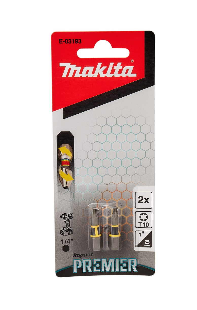 Насадка Impact Premier T10, 25 мм, C-form, 2 шт Makita E-03193