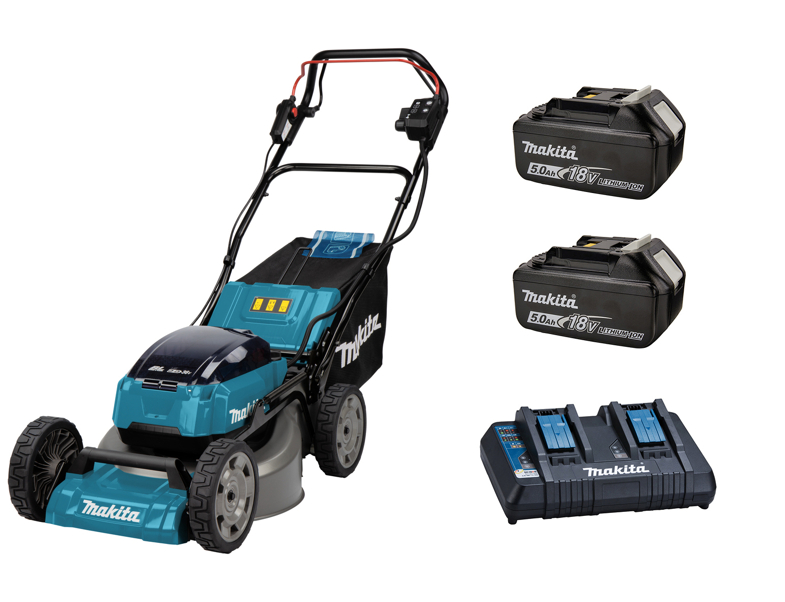 Газонокосилка Makita DLM462Z + BL1850B - 2 шт. + DC18RD