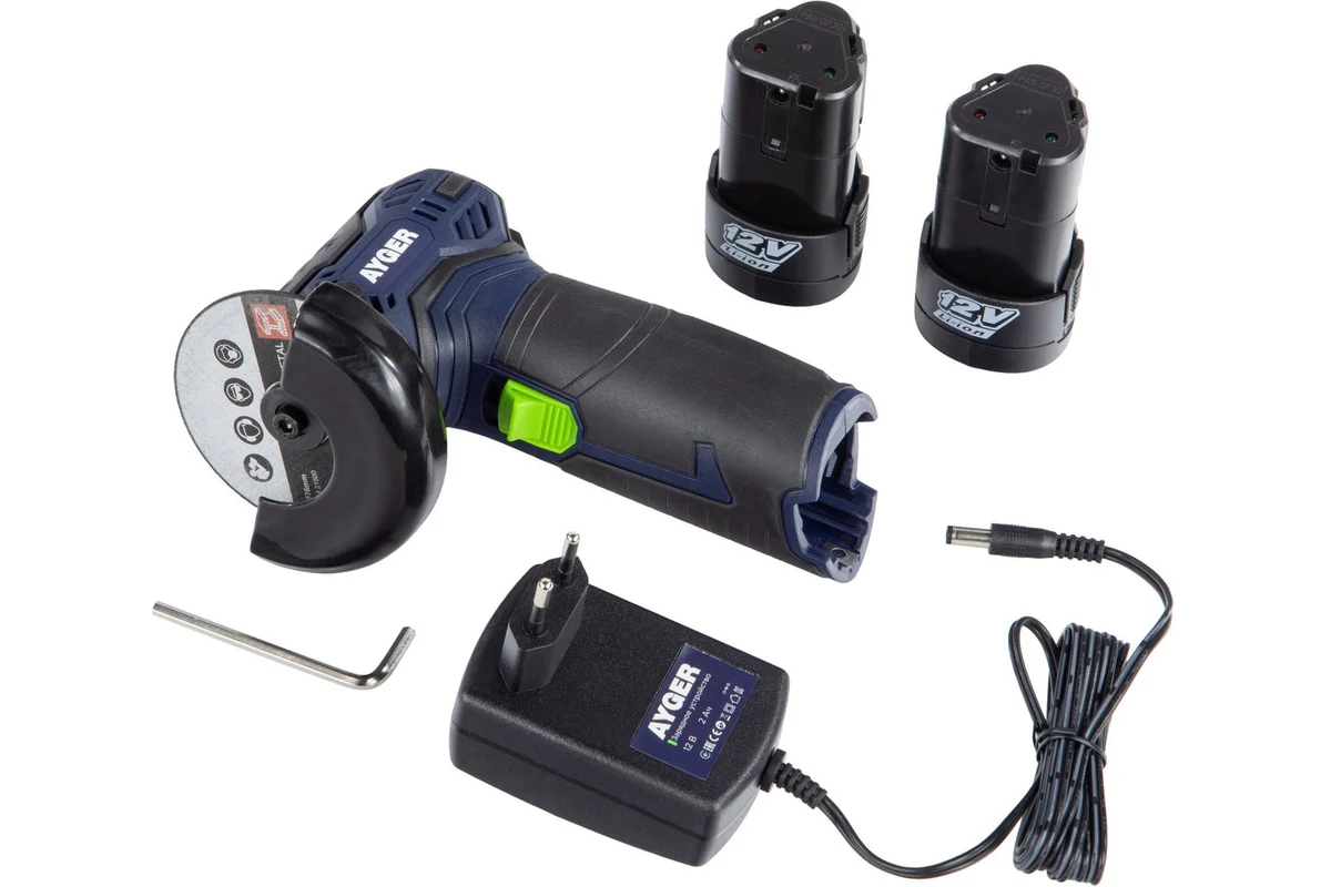 Мини УШМ 76 мм аккумуляторная AYGER AG12