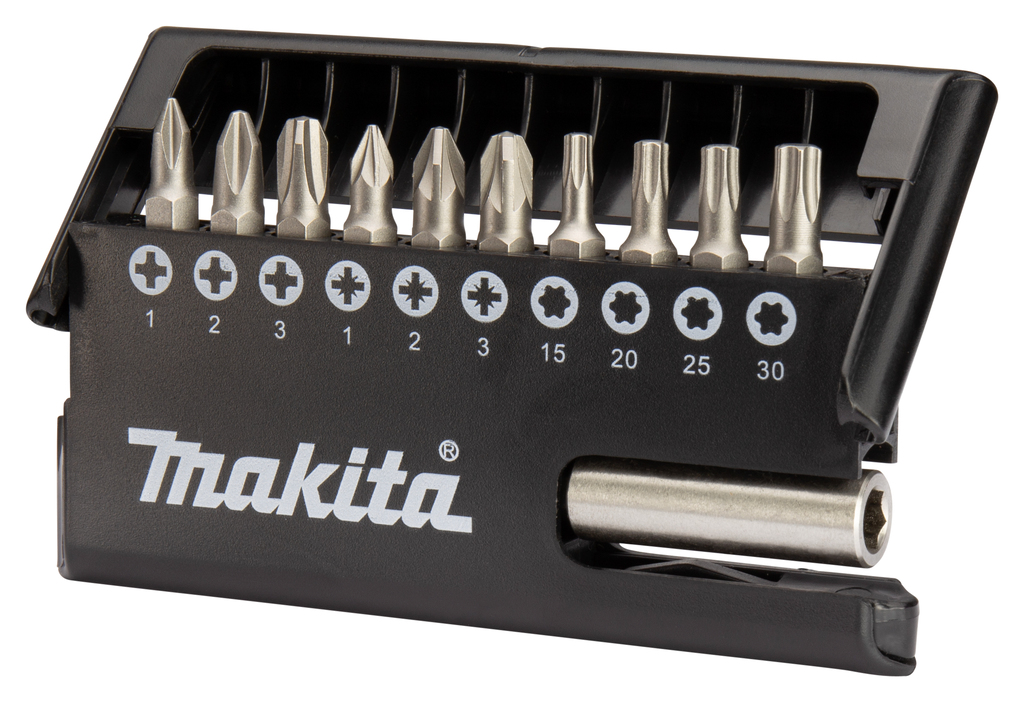 Набор бит 25 мм 11 шт с держателем Makita D-30651