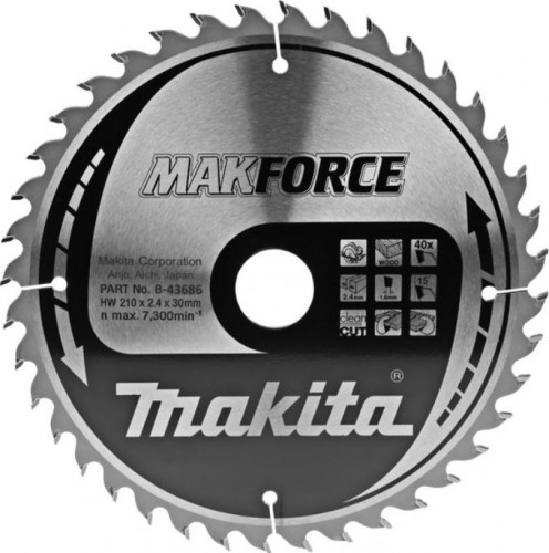 Пильный диск для дерева 210X30X1.6X40T MAKFORCE Makita B-43686