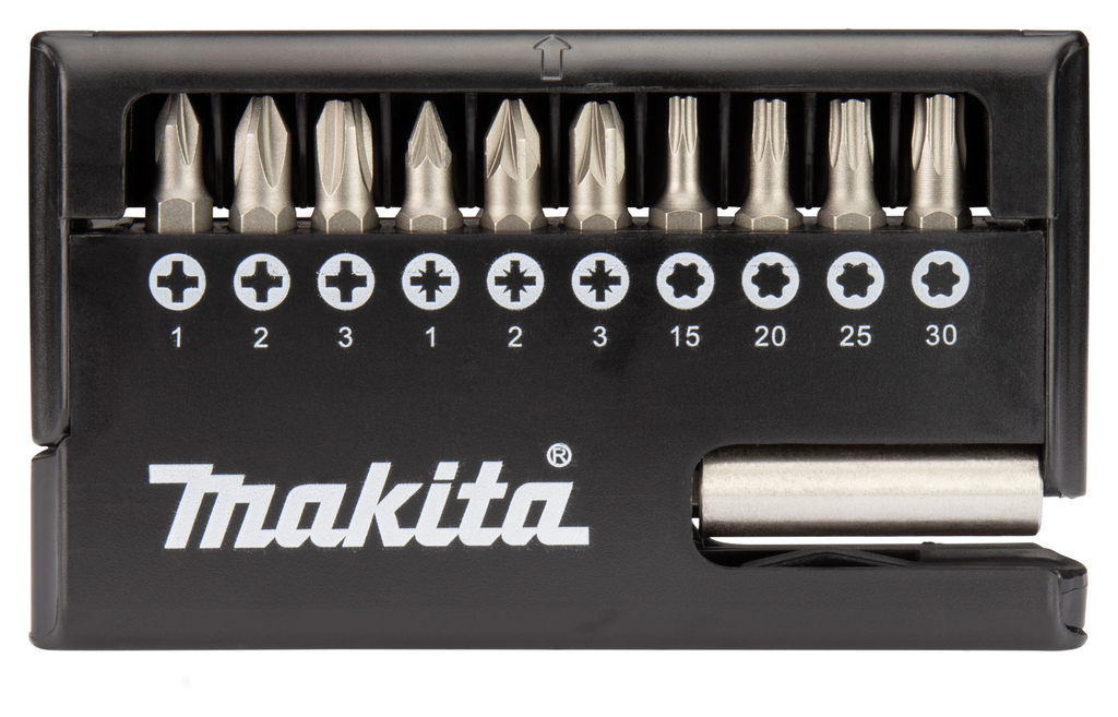 Набор бит 25 мм 11 шт с держателем Makita D-30651 Набор бит 25 мм 11 шт с держателем Makita D-30651