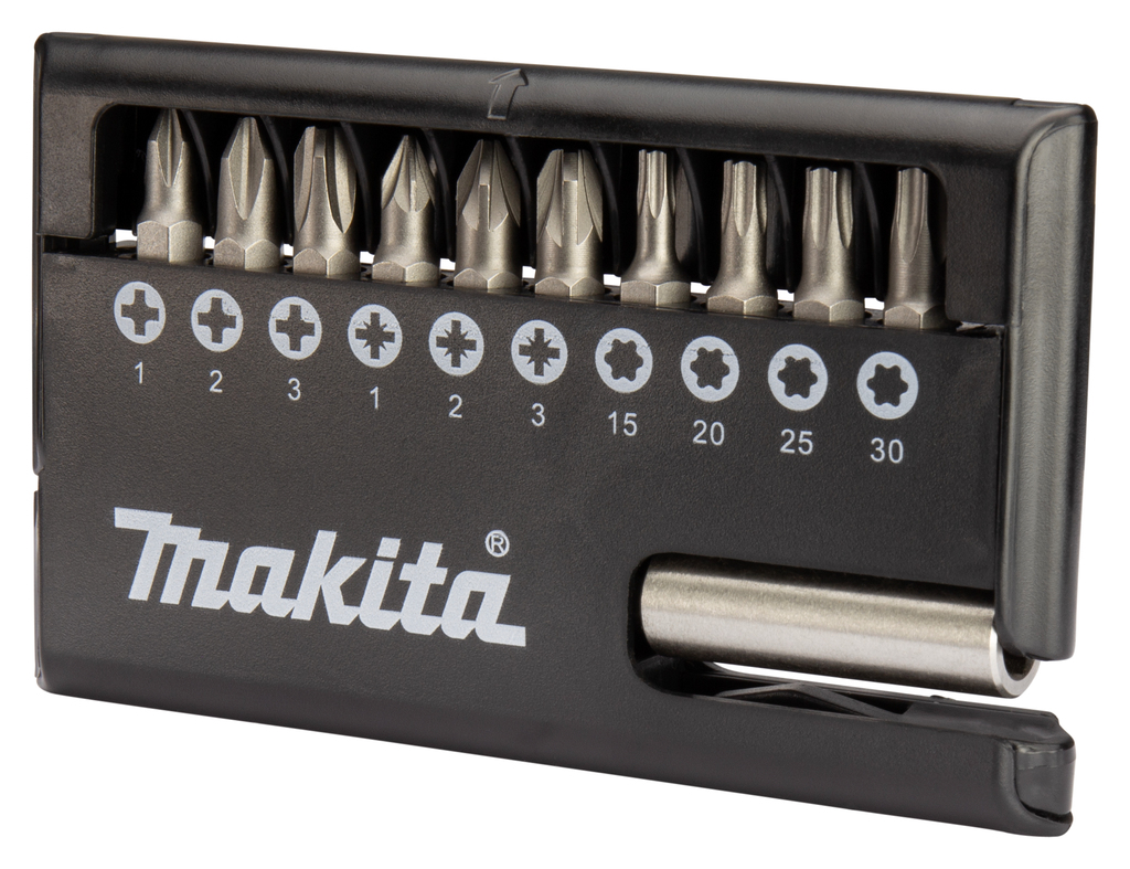 Набор бит 25 мм 11 шт с держателем Makita D-30651