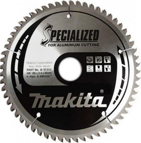 Пильный диск для алюминия 180X30/20/15.88X1.8X60T Makita B-35352 Пильный диск для алюминия 180X30/20/15.88X1.8X60T Makita B-35352