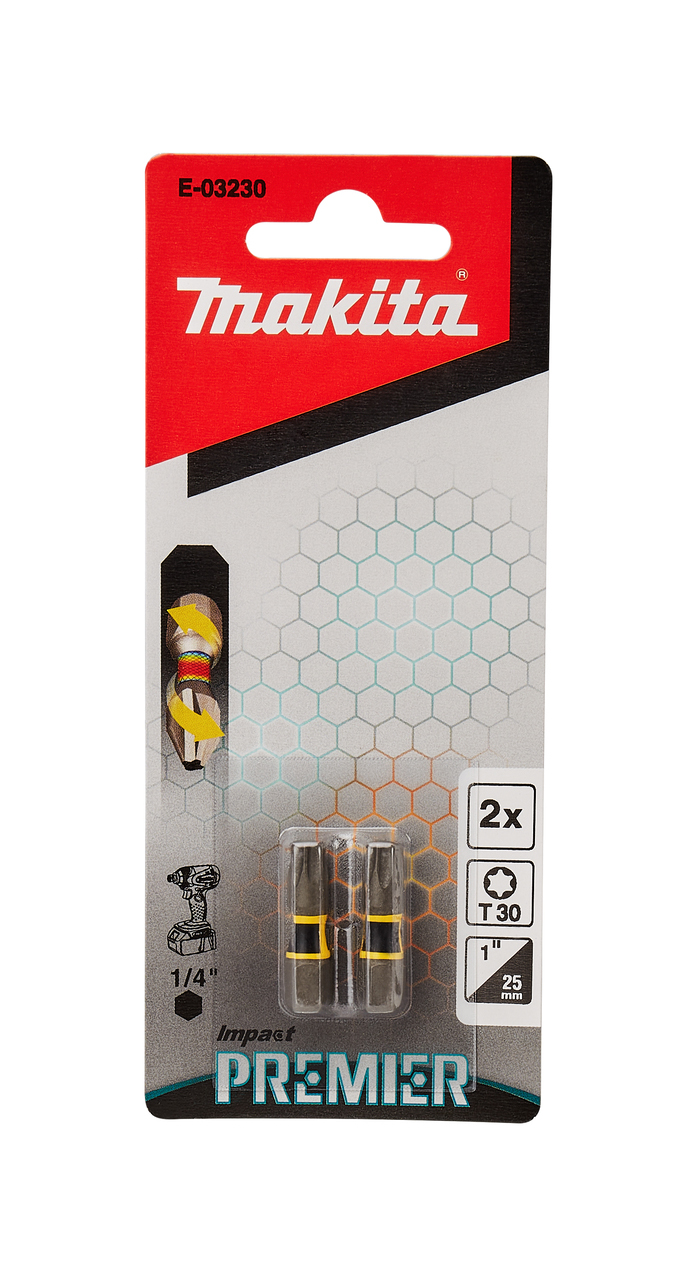 Насадка Impact Premier T30, 25 мм, C-form, 2 шт Makita E-03230