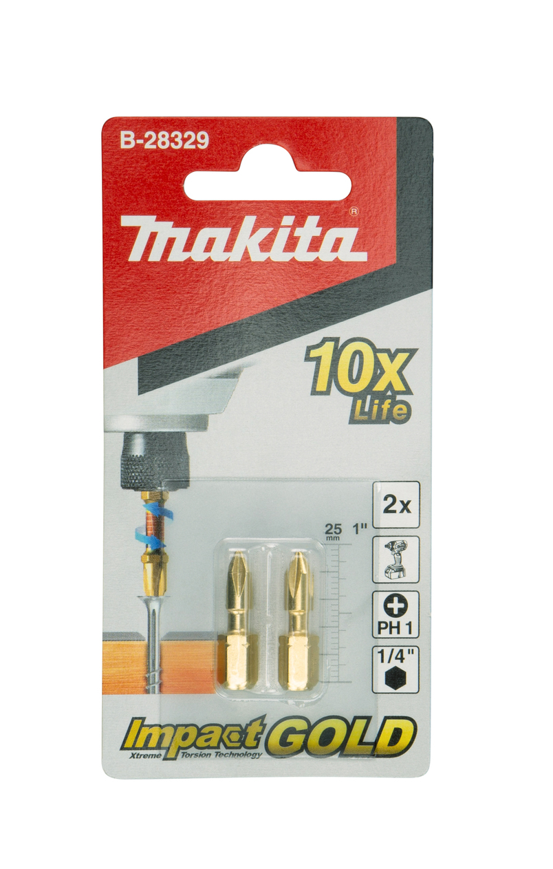 Бита Impact Gold PH1, 25 мм, C-form, 2 шт Makita B-28329