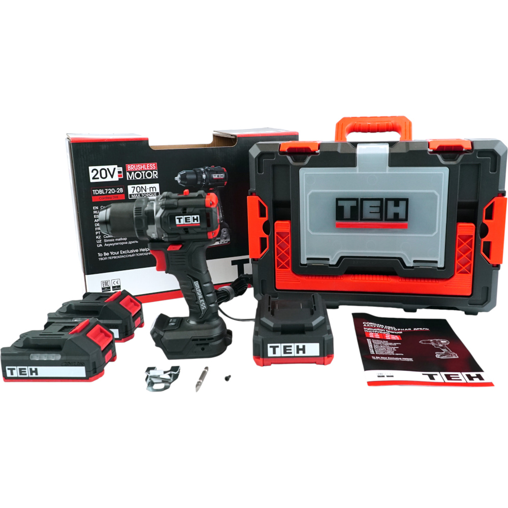 Дрель аккумуляторная 20V TEH TDBL720-2B