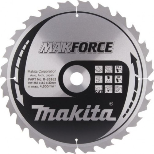 Пильный диск для дерева 355X30X2.2X24T MAKFORCE Makita B-35162