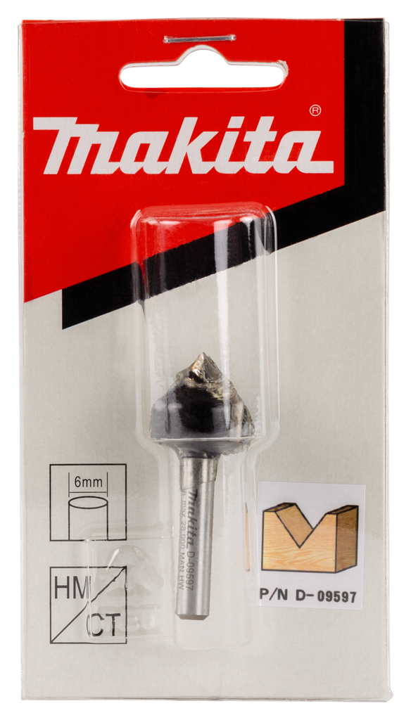 Фреза для V-образных пазов 19х16х6х32х2Т Makita D-09597