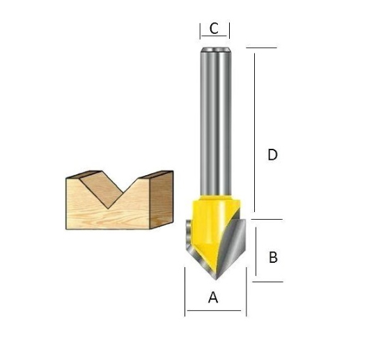 Фреза пазовая V-образная 60° Makita D-10768