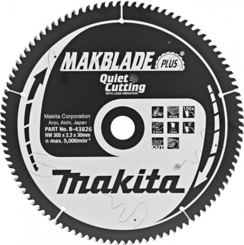 Пильный диск для дерева 305X30X1.8X100T MAKBLADE PLUS Makita B-43826