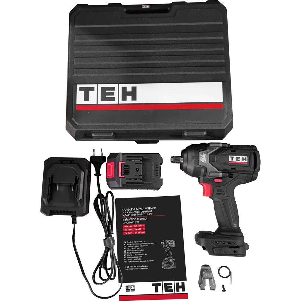 Гайковерт ударный аккумуляторный 20V TEH LW850N-1B