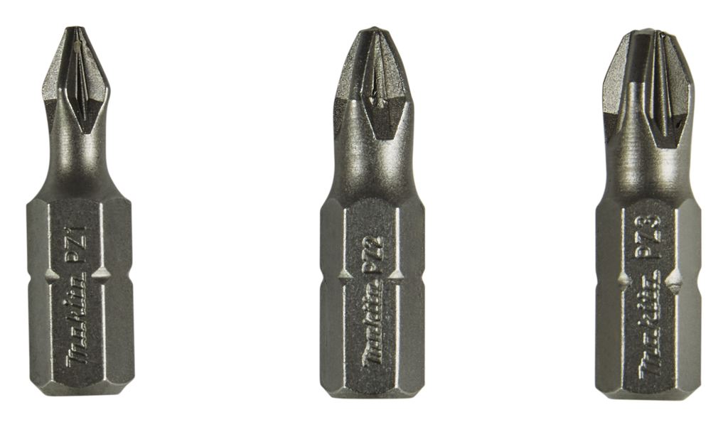 Бита Pozidriv PZ1/PZ2/PZ3, 25 мм, C-form 3 шт Makita B-24527