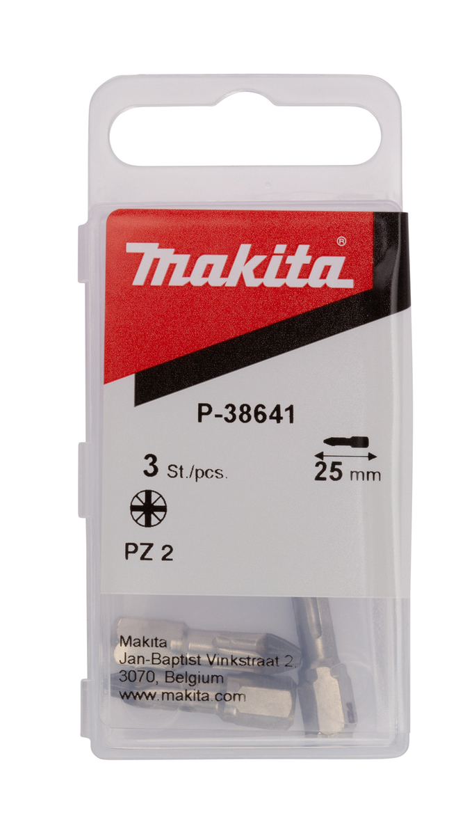 Бита алмазная Pozidriv PZ2, 25 мм, C-form 3 шт Makita P-38641