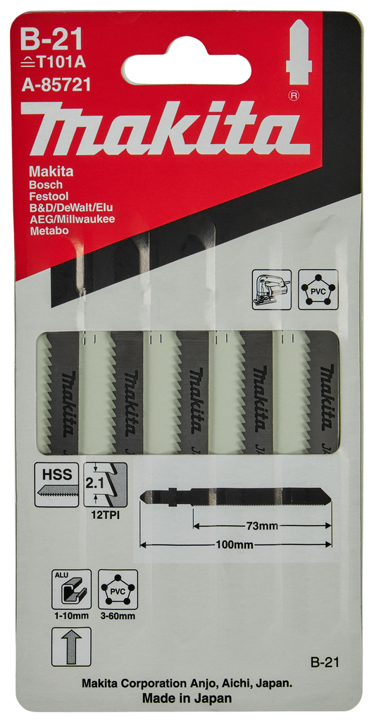 Пилки для лобзика 5 шт B-21 Makita A-85721