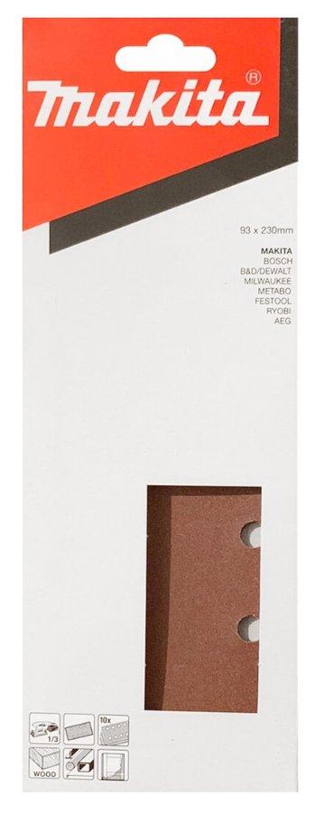 Бумага шлифовальная 93x230 мм, P180, 10 шт Makita P-36033