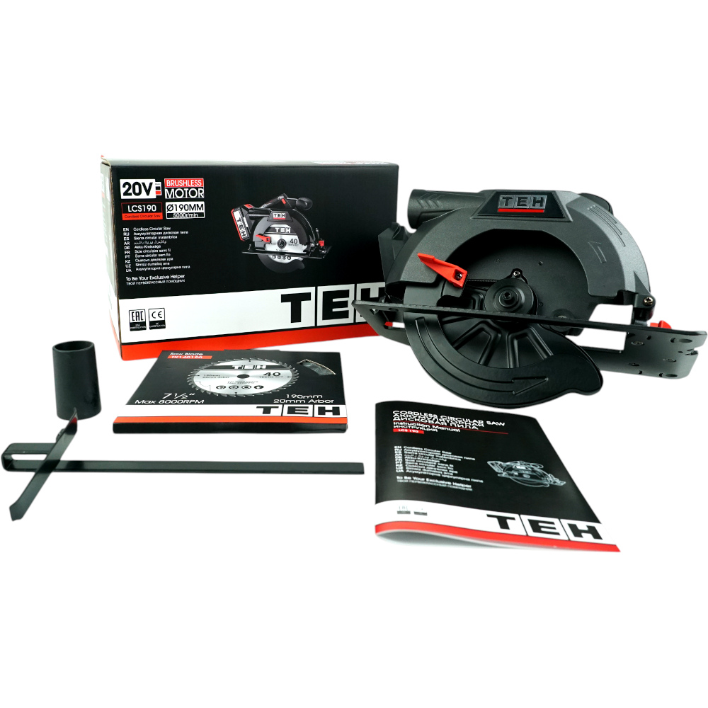 Пила дисковая аккумуляторная 20V (без АКБ и ЗУ) 190мм TEH LCS190
