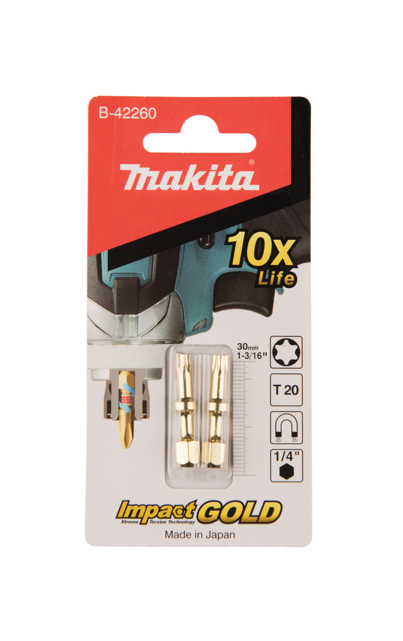 Бита Impact Gold Shorton T20, 30 мм, E-form (MZ), 2 шт Makita B-42260