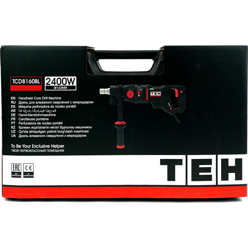 Дрель для алмазного сверления с микроударом TEH TCD8160BL