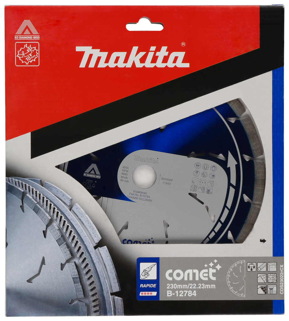 Алмазный диск Cosmos Comet Rapide 230х22,2 (3DDG, Cooling holes) Makita B-12784