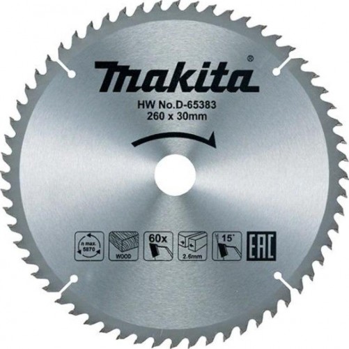 Пильный диск для дерева 260X30X1.8X60T STANDART Makita D-65383