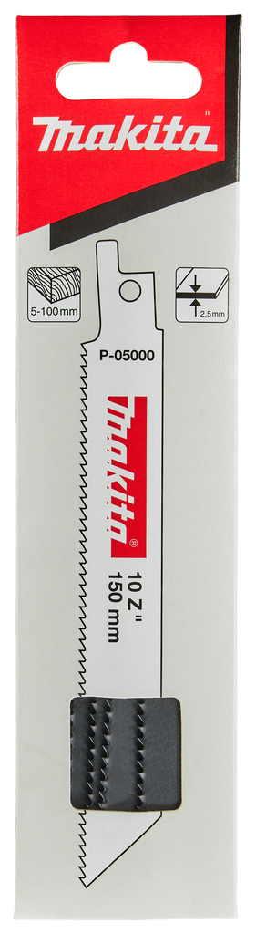 Сабельная пилка для дерева 150x1,25x10TPI, 5 шт Makita P-05000