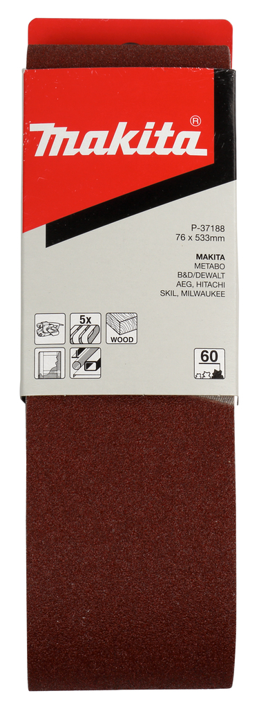 Лента шлифовальная 76х533 мм, P60, 5 шт Makita P-37188
