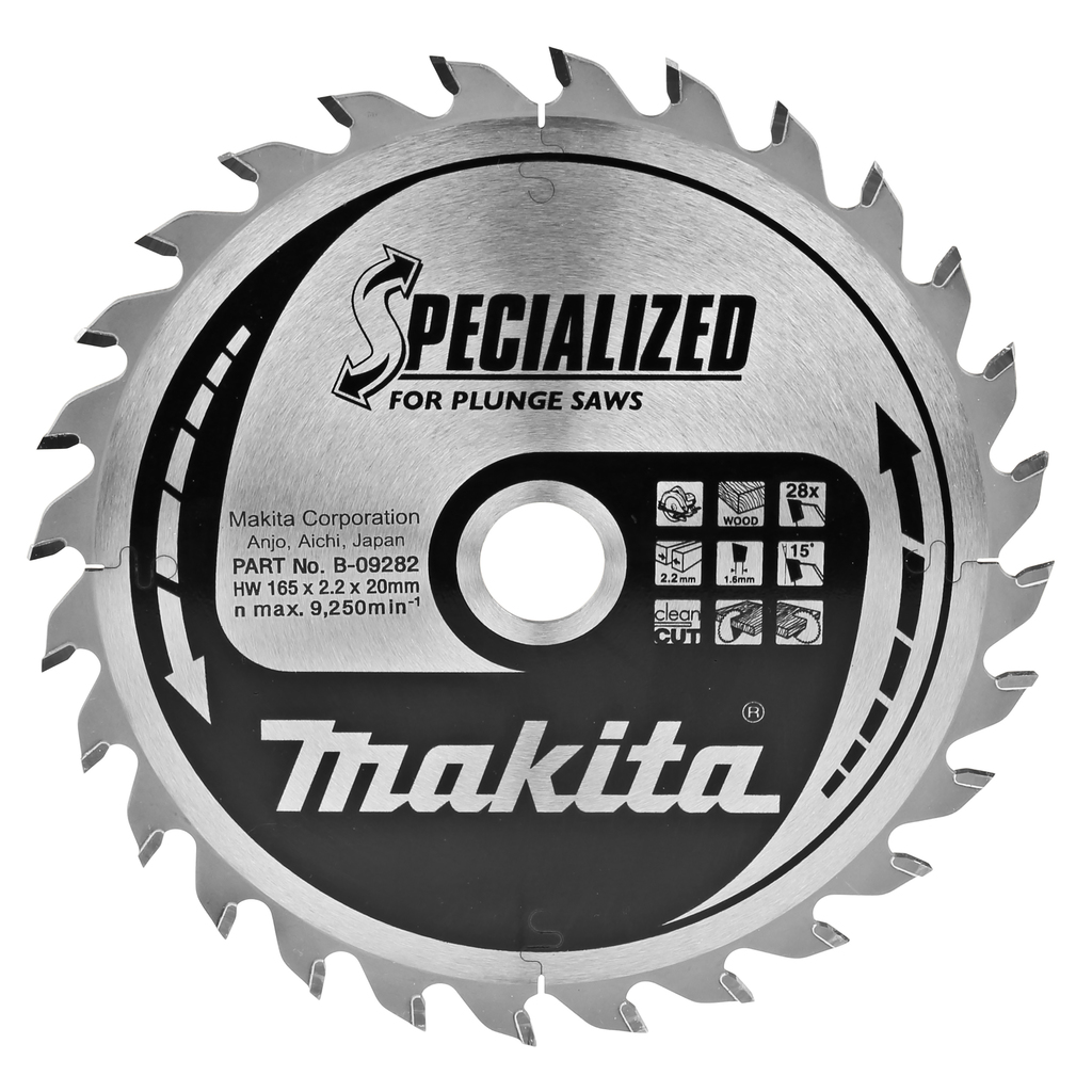 Пильный диск для погружных пил по дереву 165X20X1.6X28T Makita B-09282