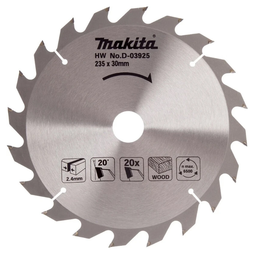 Пильный диск для дерева 235X30/25/25.4X2.4X20T STANDART Makita D-03925 Пильный диск для дерева 235X30/25/25.4X2.4X20T STANDART Makita D-03925