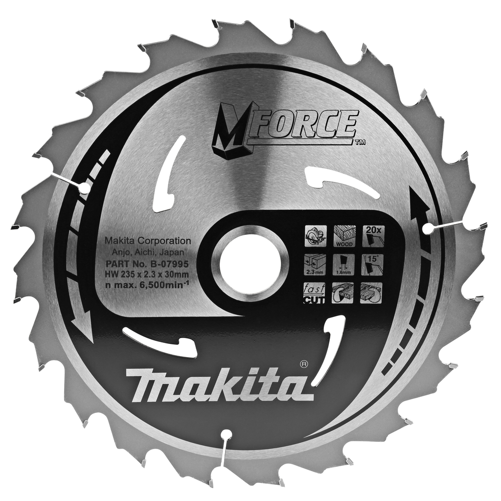 Пильный диск для дерева 235X30/15.88X1.6X20T M-FORCE Makita B-07995