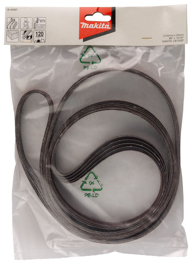 Лента шлифовальная 20х240 мм, KP120 5 шт Makita B-42597