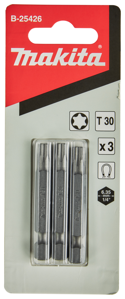 Бита Torx T30, 50 мм, E-form (MZ) 3 шт Makita B-25426 Бита Torx T30, 50 мм, E-form (MZ) 3 шт Makita B-25426