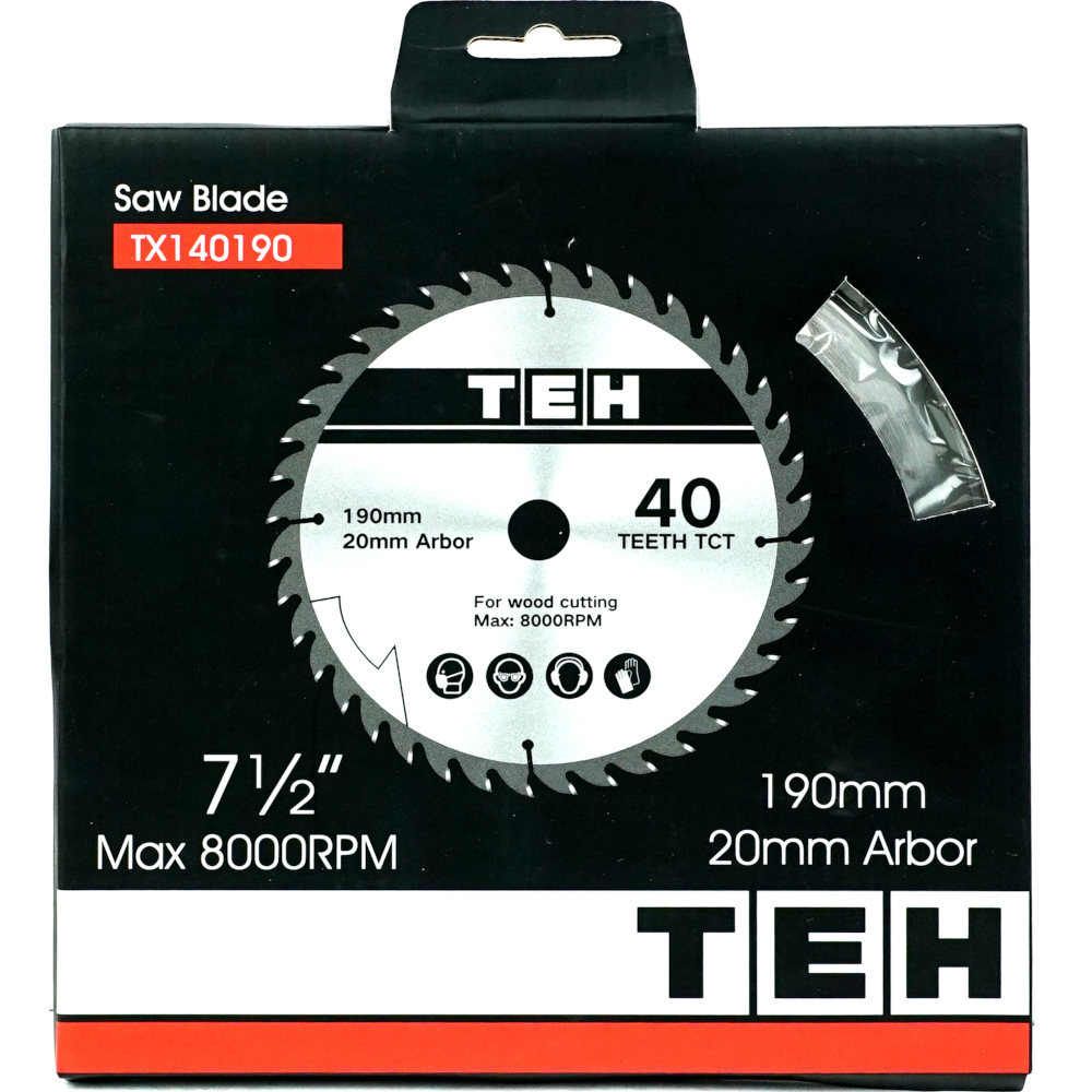 Пила дисковая аккумуляторная 20V (без АКБ и ЗУ) 190мм TEH LCS190