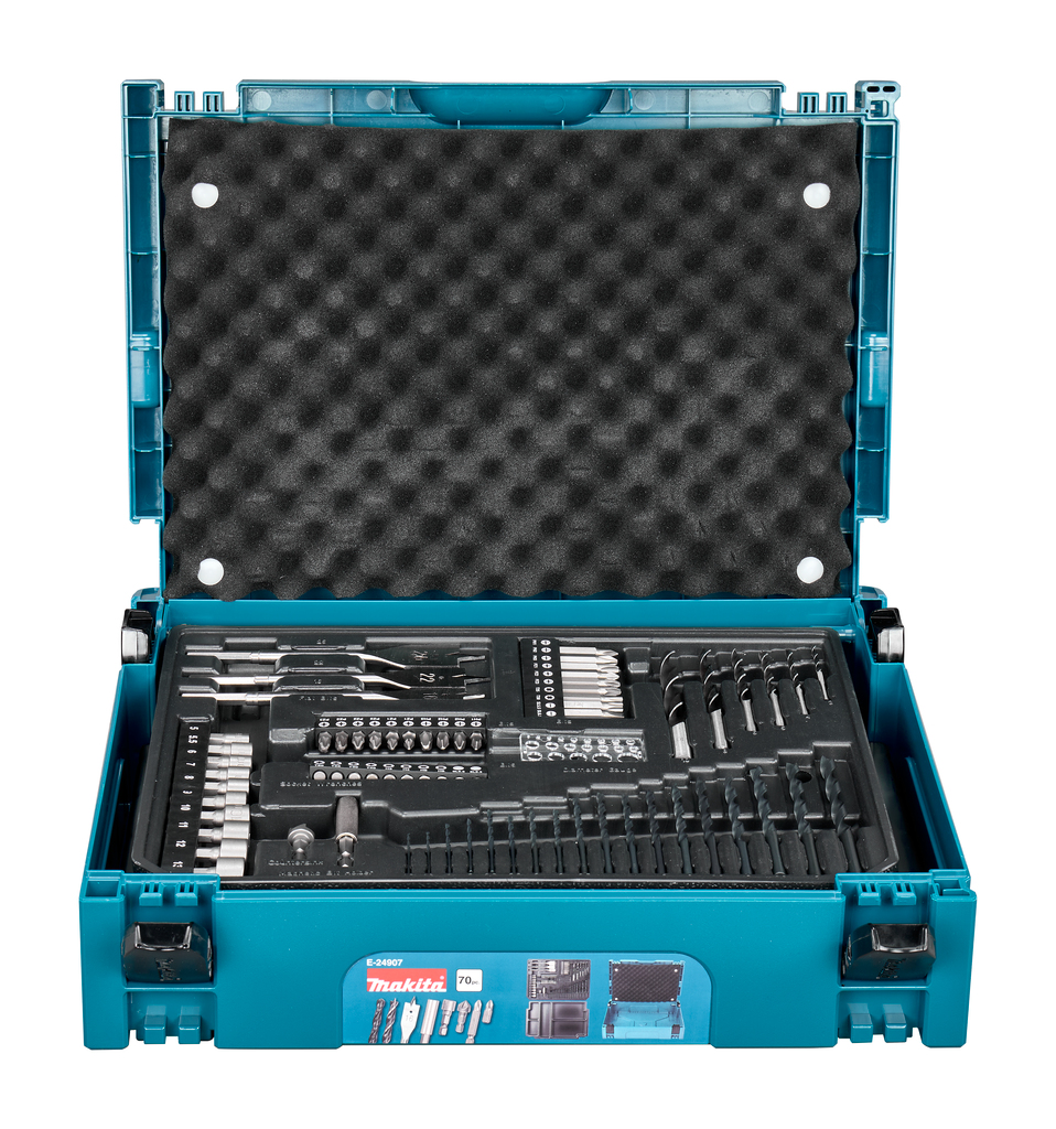 Набор оснастки в чемодане Makpac 70 предметов Makita E-24907 Набор оснастки в чемодане Makpac 70 предметов Makita E-24907