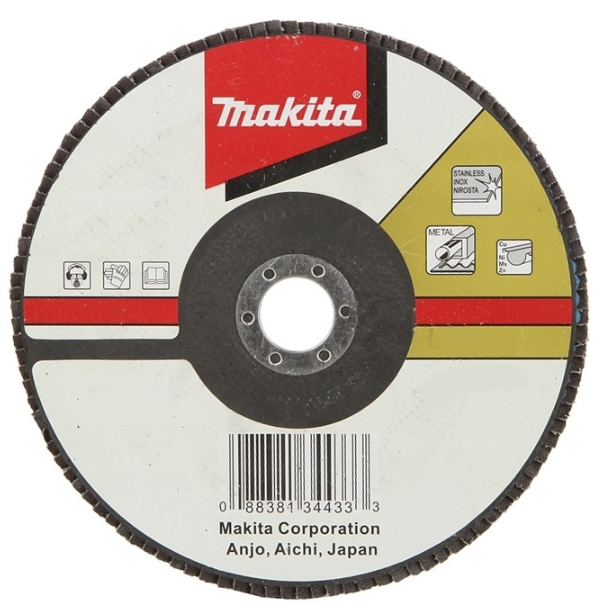 Лепестковый шлифовальный диск А40, 125 мм, стекловолокно, угловой Makita D-57314 Лепестковый шлифовальный диск А40, 125 мм, стекловолокно, угловой Makita D-57314