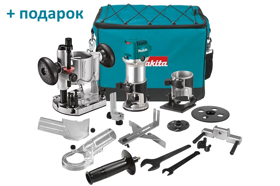 Фрезер кромочный (3 базы) Makita RT0700CX2LT