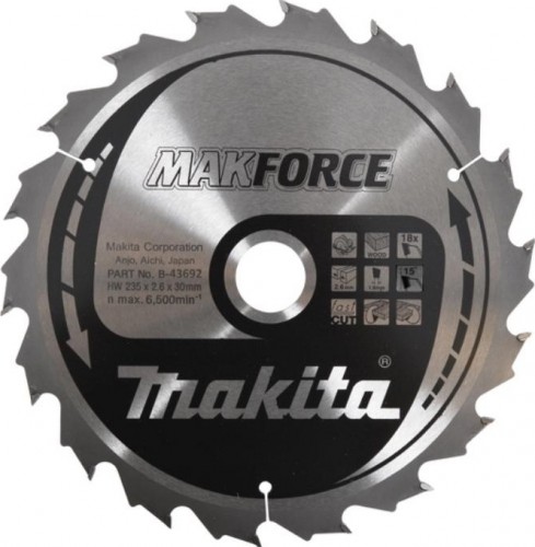 Пильный диск для дерева 235X30X1.6X18T MAKFORCE Makita B-43692 Пильный диск для дерева 235X30X1.6X18T MAKFORCE Makita B-43692