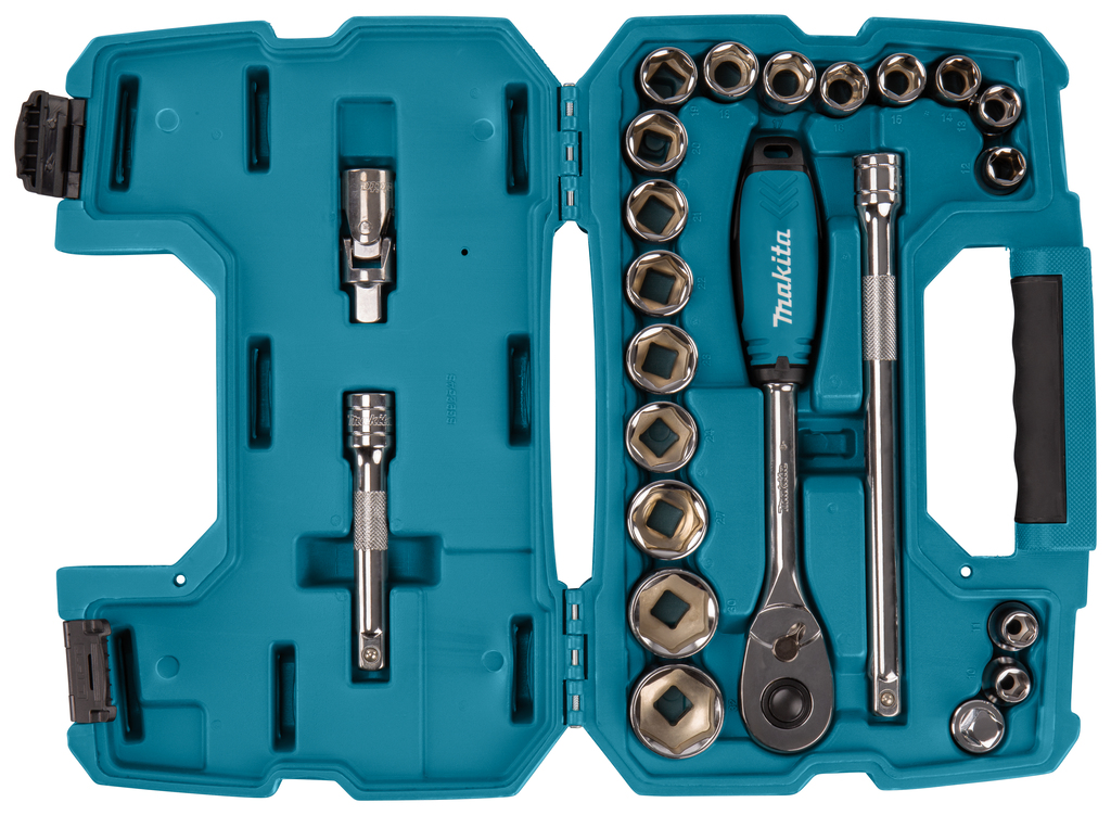 Набор ключей и головок 23 предмета 1/2" Makita B-65589