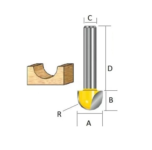 Фреза галтельная 10х20х6х32х2Т Makita D-09416