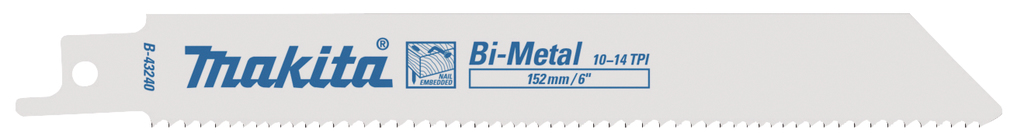 Сабельная пилка для дерева/металла 152x0,9x10-14TPI, 5 шт Makita B-43240 Сабельная пилка для дерева/металла 152x0,9x10-14TPI, 5 шт Makita B-43240