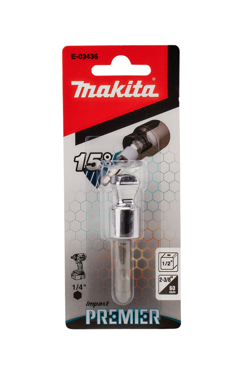 Адаптер с углом наклона Impact Premier SQ 1/2" 60 мм Makita E-03436