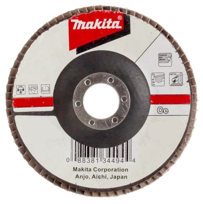 Лепестковый шлифовальный диск С40, 115 мм, стекловолокно, угловой Makita D-28298 Лепестковый шлифовальный диск С40, 115 мм, стекловолокно, угловой Makita D-28298