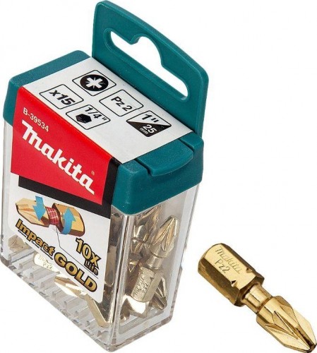 Набор насадок Impact Gold PZ2, 25 мм, C-form (10 шт в наборе, в упаковке 10 наборов) Makita B-39534 — B-39534-10