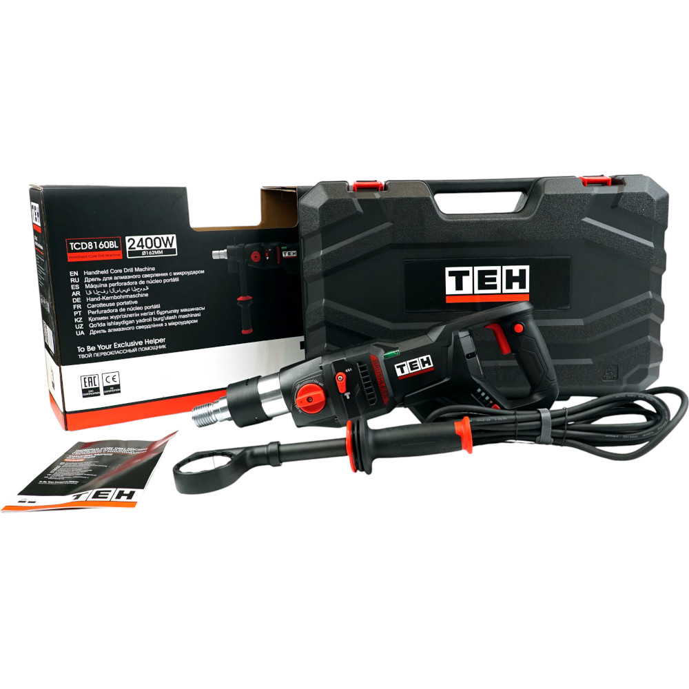 Дрель для алмазного сверления с микроударом TEH TCD8160BL