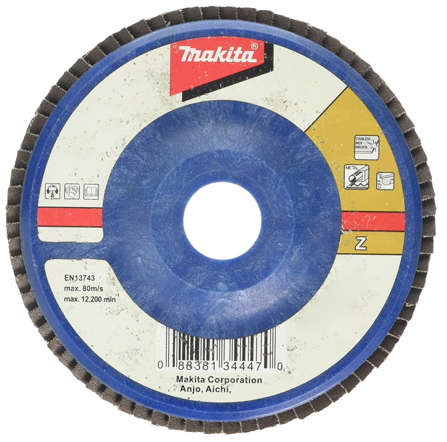 Лепестковый шлифовальный диск Z80, 115 мм, нейлон, плоский Makita D-27850 Лепестковый шлифовальный диск Z80, 115 мм, нейлон, плоский Makita D-27850