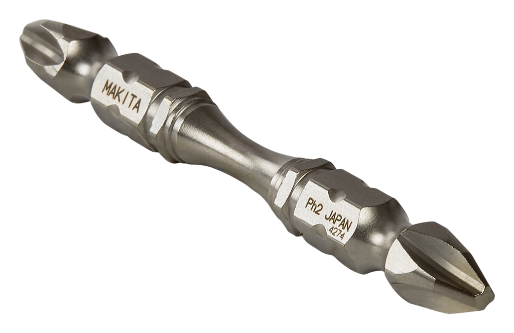 Бита Phillips двусторонняя Silver Torsion PH2, 65 мм, E-form 3 шт Makita B-20703