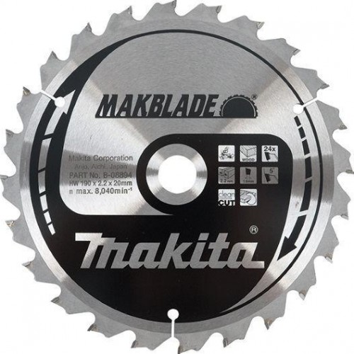 Пильный диск для дерева 190X20X1.6X24T MAKBLADE Makita B-35243 (B-08894)