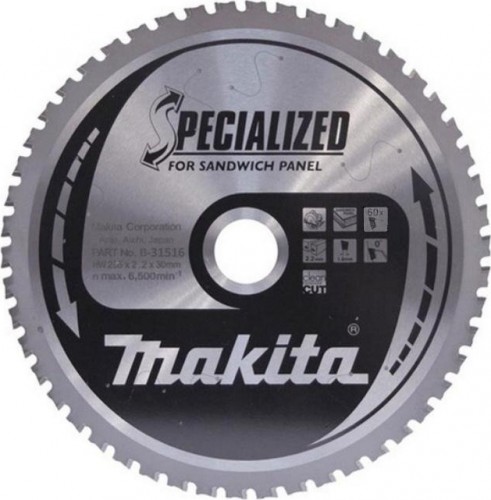 Пильный диск для сэндвич-панелей 270X30X2.0X60T Makita B-31516